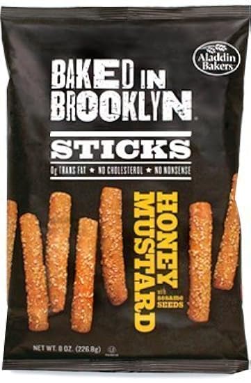 Baked in Brooklyn Breadsticks, Honey Mustard, 8oz. Bags (Pack of 12) by BAKED IN BROOKLYN 190801028