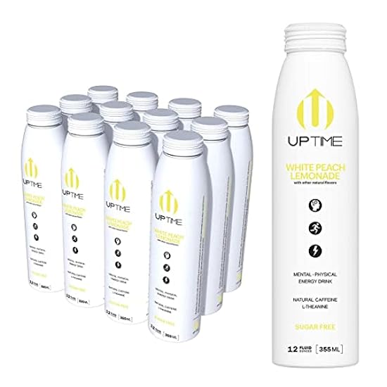 UPTIME – Weiß Peach Lemonade – Zero Sugar (12 Pack), Premium Energy Drink, 12oz Bottles, Natural Caffeine, Sparkling, Natural Flavors, 5 Calories 186416552