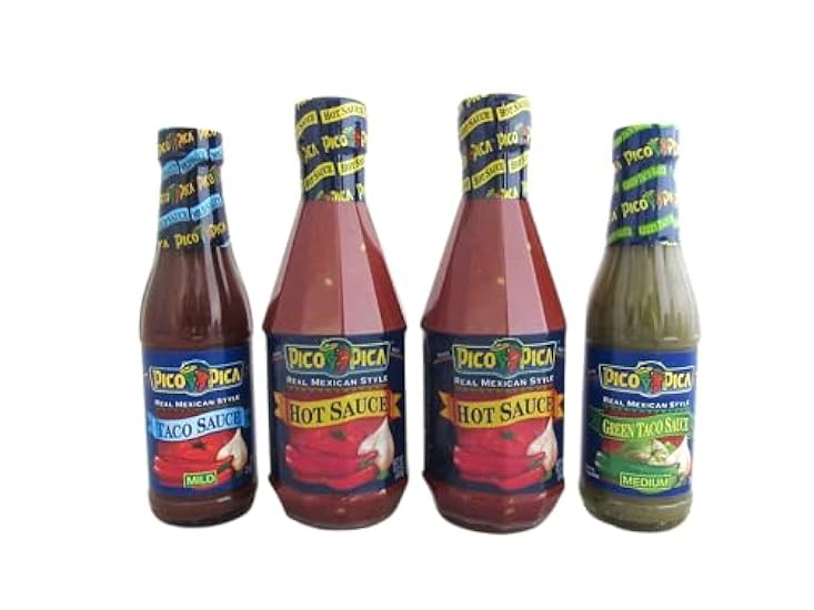 Pico Pica Hot Sauce Lovers Variety Pack, (Pack of 4) In