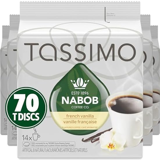 Tassimo Nabob Kaffee French Vanilla, 70 T-Discs (5 Boxe