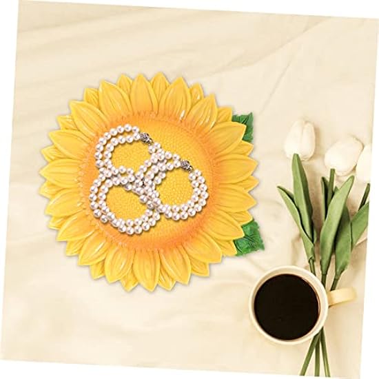 DECHOUS 5pcs Sunflower Dinner Plates Flower Jewelry Dish Tray Ring Holder Dish Flower Decorations Nut Bowl Fruit Containers Jewelry Storage Plate Accessories Synthetic Resin Condiment 563937073