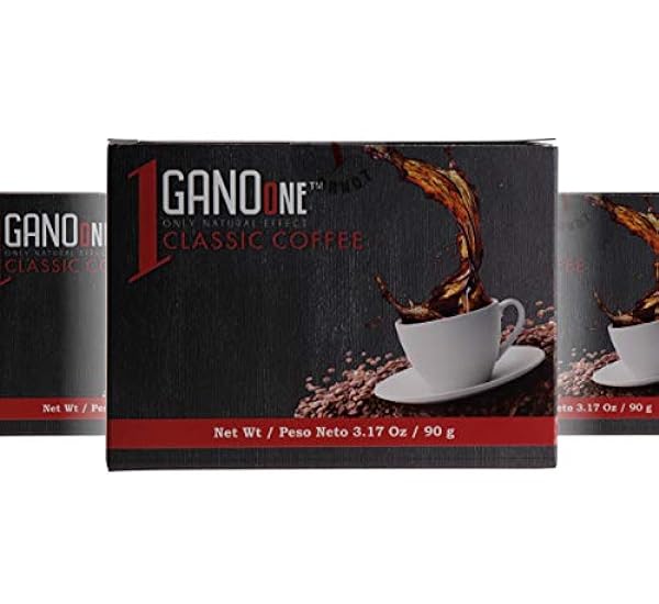 GanoOne Instant Classic Schwarz Kaffee with Ganoderma - Reishi Mushroom Extract Premium Blend 30 Single Serve Sachets, 8-pack 84414616