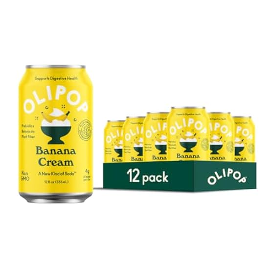 OLIPOP Prebiotic Soda Pop, Banana Cream, Prebiotics, Bo