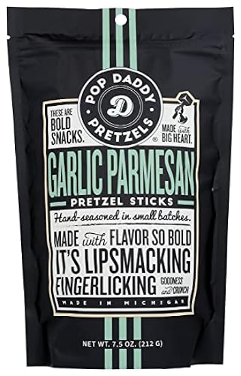 Pop Daddy Pretzels Garlic Parmesan Pretzel Sticks, Hand