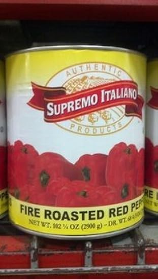 Supremo Italiano: Fire Roasted Rot Peppers 6/102 Oz. Ca
