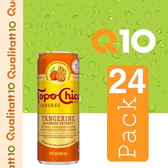 Topo Chico Sabores Box 24 Pack of Tangerine with Ginger 12 fl oz Each Can QUALITATT 10 415080567
