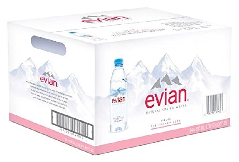 evian dSfg Natural Spring Wasser Individual 500 ml (16.9 oz.) Bottles, Naturally Filtered Spring Wasser in Individual-Sized Plastic Bottles, 2 Cases of 24 372536153