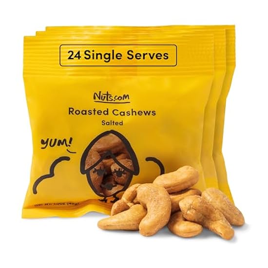 Nuts.com Roasted Cashews (Salted) – Individually Wrappe