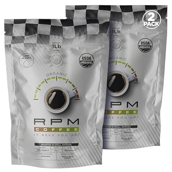 2LB RPM Organic Premium Kaffee, Medium-Dark Roast, 100%