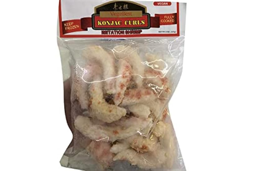 Frozen Vegetarian Kojac Curls - Non Gmo - (Soy Bean Imitation Shrimp) By VegeBest - 8oz (Pack of 4) 857333311