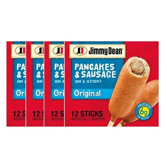Jimmy Dean Pancakes and Sausage on a stick! - Original Flavor - 48 sticks, 120 oz. - Perfect on the Go Frühstück - 6g of protein per serving 210277232