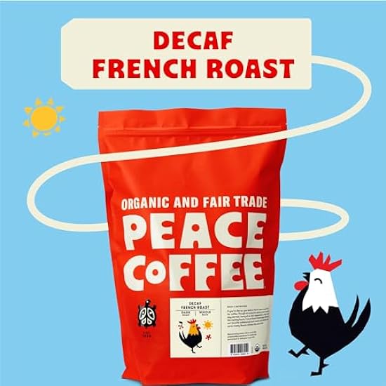 Peace Kaffee Decaf French Roast | 5 lb Whole Bean Dark Roast | Organic Fair Trade | Rich, Bold Flavor | Shade Grown, Fresh Roasted 343962840