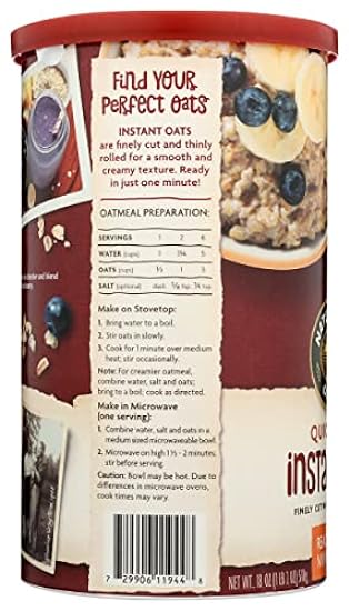 Nature´s Path Organic Quick Cook Instant Oats Cereal, 5g Protein, USDA Certified Organic, Non-GMO, 18 Oz (Pack of 6) 273849474