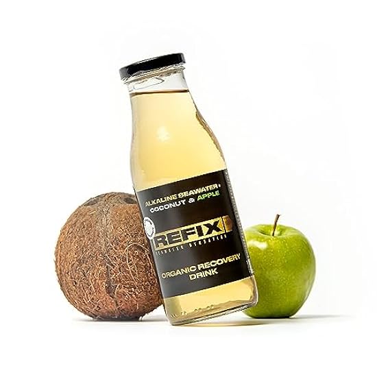 Refix Sports Drink-Low Calorie Beverage, Organic, No Added Sugar, Vegan, No Chemical Additives, Natural Electrolytes From Seawater, Coconut Wasser, Apple, Pineapple, Lemon, Orange, Extreme Hydration (6 Pack, Mix Coconut+Apple & Coconut+pineapple) 71394261