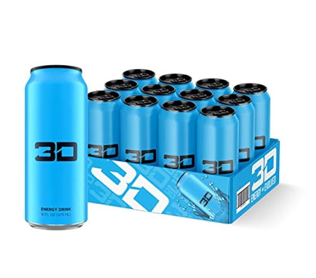 3D Energy Drink | Caffeine, Zero Sugar, Taurine, Panax Ginseng, Inositol, Guarana Seed, L-Carnitine Tartrate, 16 Fluid Ounce | 12 Pack (Blau) 71532193