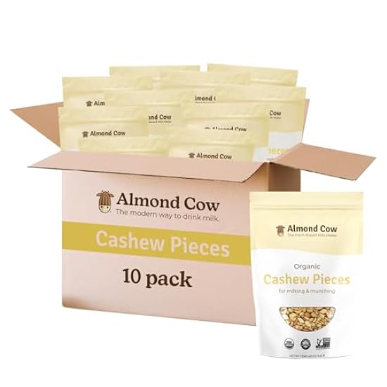 Almond Cow - Organic Cashew Pieces, Unsalted Cashews fo