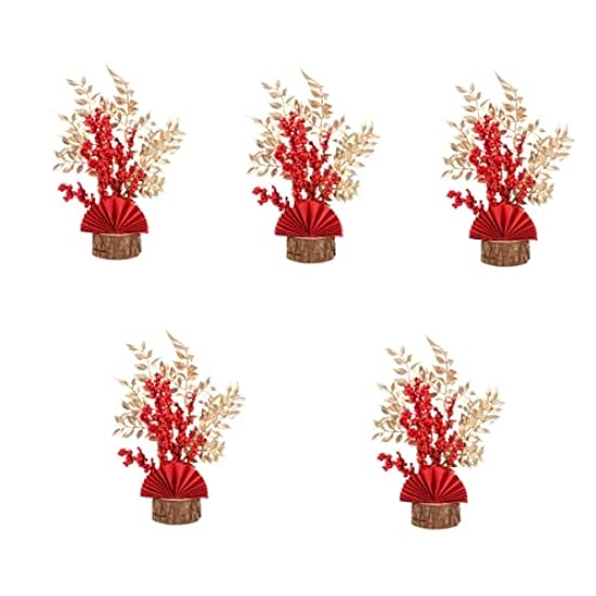 ARTIBETTER 5pcs Desktop Ornaments Rot Berries Bonsai Go