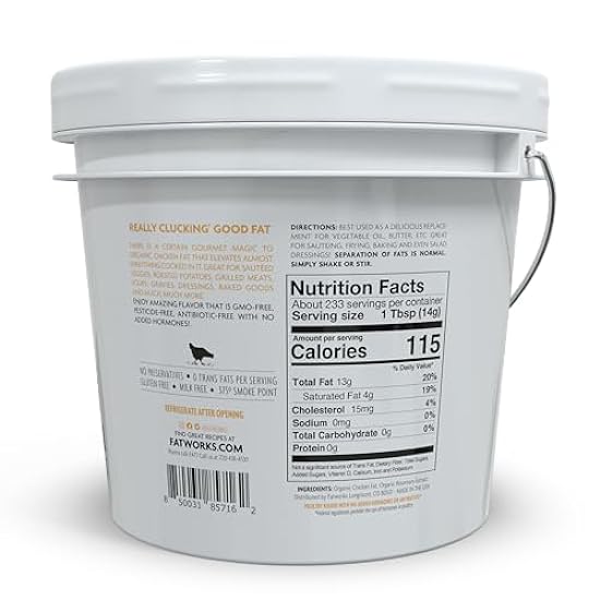Fatworks Organic Chicken Fat (1 Gallon) 510145253