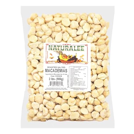 Naturalee Hawaiian Macademia Nuts 2lb - Roasted Salted - Gluten Free, High Fiber, Vegan, and Keto - Plant Based Protein 704687573