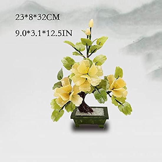 Artificial Bonsai Tree Artificial Bonsai Flowers Artificial Flowers Jade Potted Plant Peony Flower Decoration for Home Decor Jade Carving Bonsai Fake Bonsai Decor /750 (Farbe : A) 437831034