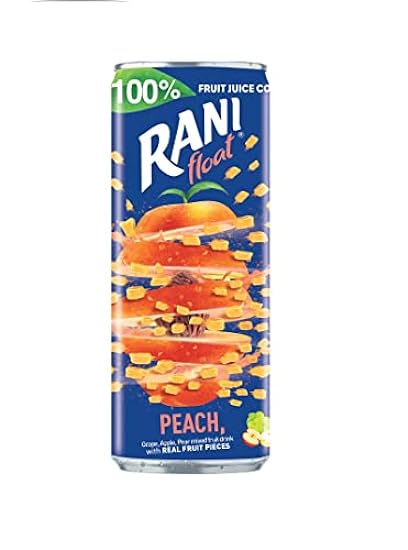 Rani Float Fruit Juice, Peach,Imported from Egypt, Made with Real Fruit Pieces, Low Sugar 8 oz, Pack of 24 51536803