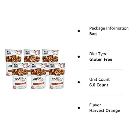 NutHouse! Granola Company - Premium Harvest Orange Granola | Certified Gluten-Free, Non-GMO, Kosher | Vegan, Soy-Free | 12 oz. Beutel (6-Pack) 594868063