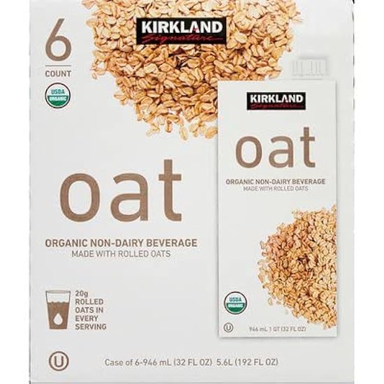Kirkland Signature Oat Organic Non-Dairy Beverage - Made With Rolled Oats - 2g Rolled Oats in Every Serving - Ready Set Gourmet Donate a Meal Program - 2 Pack (192 Fl oz. Each) 486977974