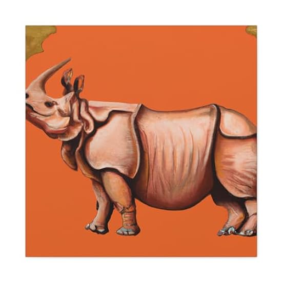 Majestic Indian Rhinoceros - Canvas 30″ x 30″ / Premium
