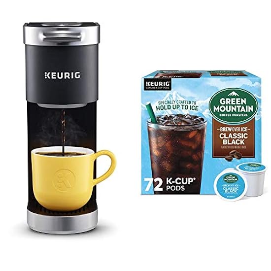 Keurig K-Mini Plus Kaffee Maker with Grün Mountain Kaffee Roasters Brew Over Ice Classic Schwarz, 72 Count 545572655
