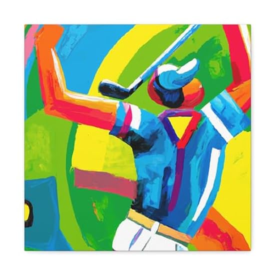 Golfers in Farbeful Pop - Canvas 16″ x 16″ / Premium Ga