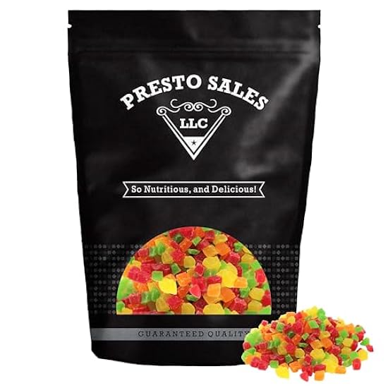 Papaya Four Farbe, Diced/Chopped, Great party color, Sweet and tropical flavor, Fruit intake, packaged in resealable 2 lbs. (32 oz.) pouch Beutel by Presto Sales LLC 742980843