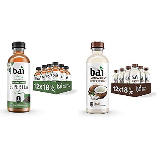 Bai Iced Tee and Bai Coconut Flavored Wasser Bundle (12