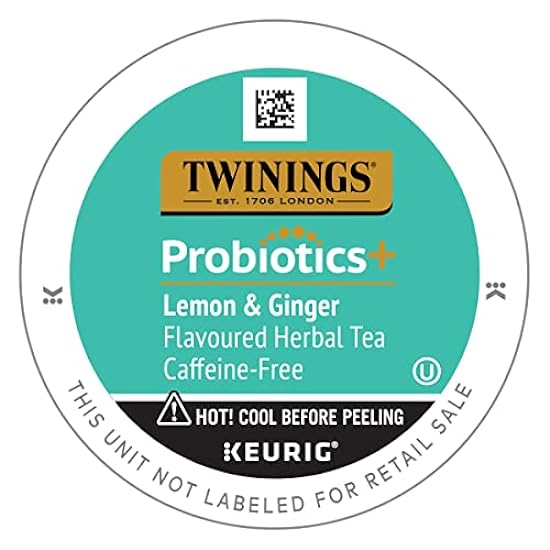 Twinings Probiotics+ Lemon & Ginger Herbal Tea, Support