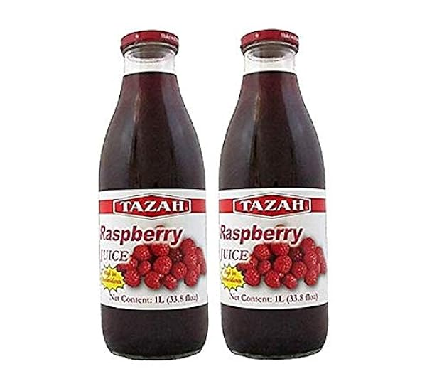 Raspberry Juice 33.8 fl.Oz 1 Ltr. - Pack of 2 Glass Bot