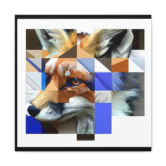 Fox in Moonlight Dreaming - Canvas 16″ x 16″ / Premium Gallery Wraps (1.25″) 115422672