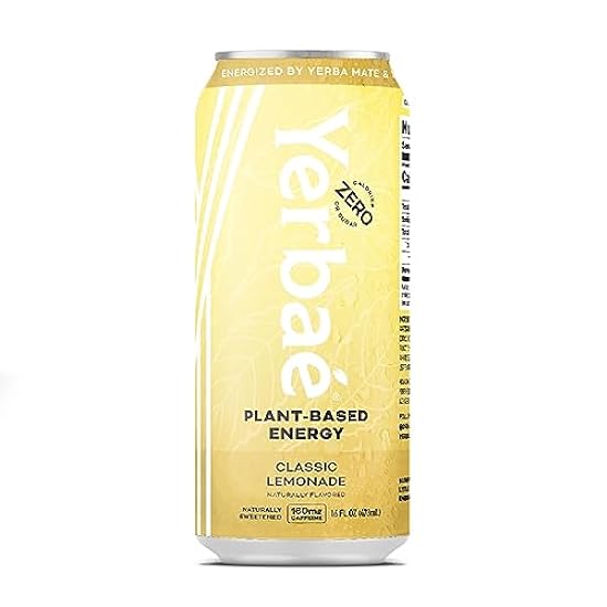 Yerbae Energy Beverage 16oz Cans (Classic Lemonade, 16 Fl Oz (Pack of 12)) 518272252