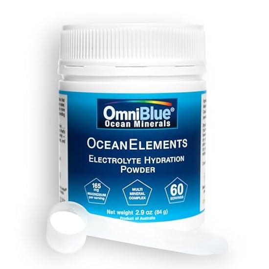 OceanElements Electrolyte Hydration Powder (2.9 oz) - Kein Zucker - No Carbs - No Calories - No Artificial Anything, Low Sodium | Concentrate | Powdered Ocean Minerals | Full spectrum minerals | Natural 883849214