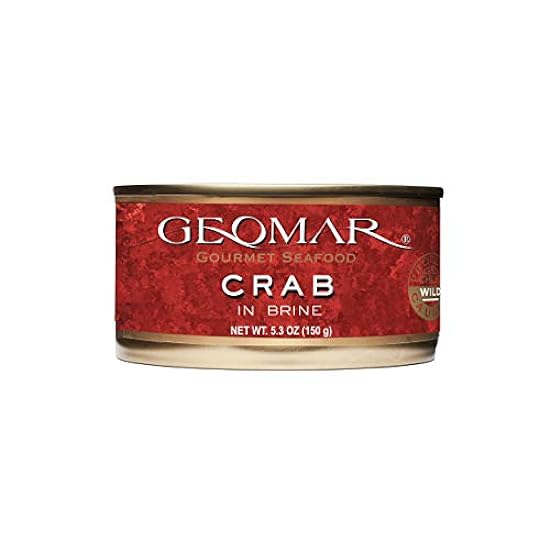 GEOMAR Crab in Brine – Wild Caught and Ready-to-Eat - Nutritious Seafood Delicacy- Pack of 6 (5.3 oz each) 509887733