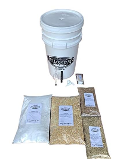 North Georgia Still Company´s 7 Gallon Fermentation Bucket & Complete Milled Corn, Malted Barley & Wheat Whiskey Mash Fermentation Kit Combo 836182155