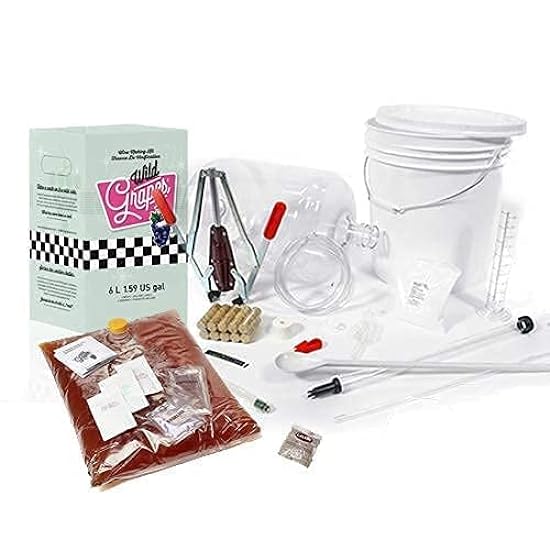 Wild Grapes Chilean Merlot Wine Making Kit and Equipment Kit Bundle - Wine Making Supplies Included - All-in-One Kit Makes Up to 30 x 750mL Bottles, 6 Gallons of Wine 118398782