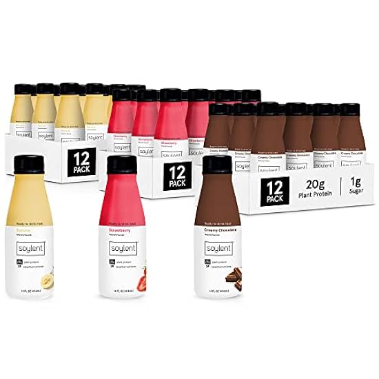 Soylent Meal Replacement Shake Neapolitan Bundle - Creamy Schokolade, Vanilla and Strawberry Flavors - 3 12-packs of 14 oz bottles - 36 total 672860619