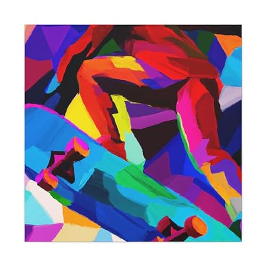 Skateboarding Pop Art - Canvas 36″ x 36″ / Premium Gallery Wraps (1.25″) 754213367