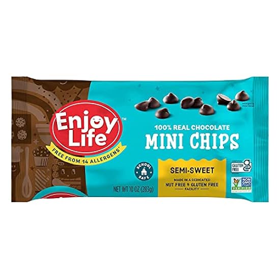 Enjoy Life Baking Schokolade - Mini Chips - Semi-Sweet - Gluten Free - 10 oz - case of 12 - Dairy Free - Yeast Free - Wheat Free-Vegan 519819869