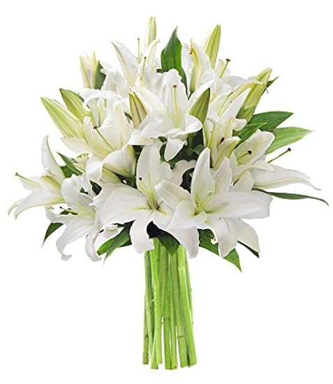 DELIVERY by Tue, 02/20 Guaranteed IF Order Placed by 02/19 Before 2PM EST. Blooms2Door Valentine´s PRIME NEXT DAY DELIVERY - Pure Love Weiß Lily Bouquet of Weiß Lilies, 10 Count Gift for Valentine 96164068
