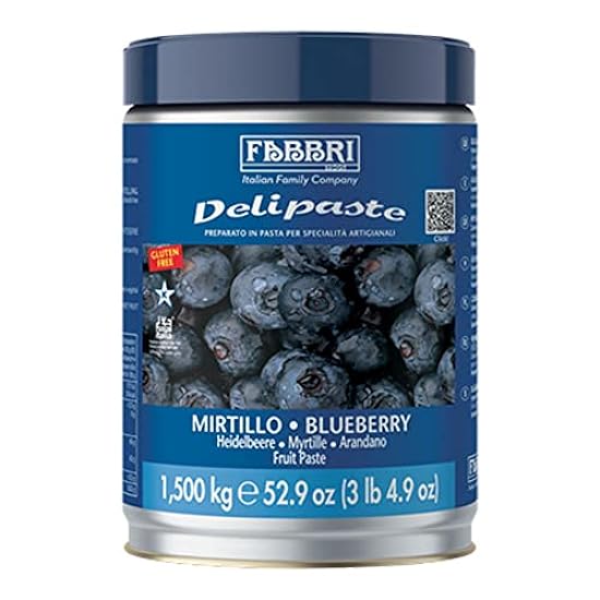 Fabbri Delipaste Blauberry, Flavoring Compound for Gelato, Ice Cream, Soft Serve, Pastry and Confectionary - 1 Tin of 3.3 lb 525818733