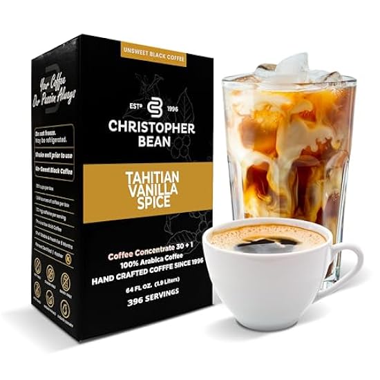 Christopher Bean Kaffee - 396 servings, 30 to 1 Blend Beutel in Box Liquid Instant Kaffee or Cold Brew Kaffee Concentrate - Hot or Iced Kaffee - Jamaica Me Crazy 549674886