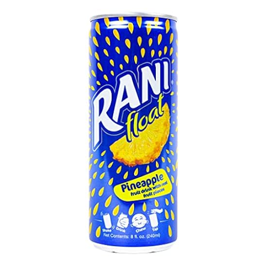 Rani Float Fruchtsaft Drink, Pineapple,Imported from Dubai, Made with Real Fruit Pieces, Low Sugar 8 oz, Pack of 24 79316251