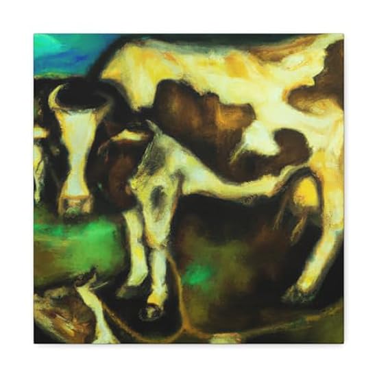 Cow in Cosmic Sky - Canvas 16″ x 16″ / Premium Gallery Wraps (1.25″) 126366554