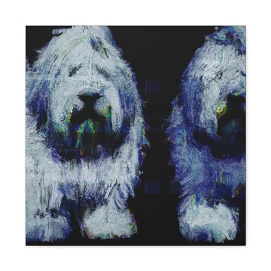 Old English Sheepdog Slumber - Canvas 20″ x 20″ / Premi
