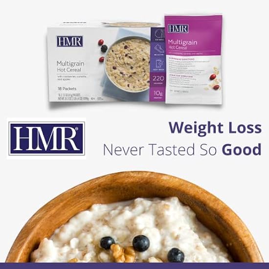 HMR Multigrain Hot Cereal | Hearty Frühstück or Snack | Supports Weight Management | Low Calorie Convenient Meal | 10g of Protein | 18 Count 92670097